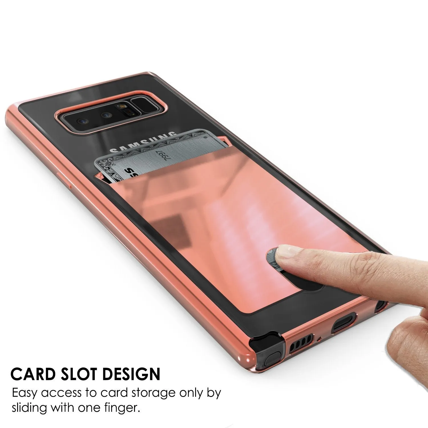 Galaxy Note 8 Case, PUNKCASE® LUCID Rose Gold Series | Card Slot | SHIELD Screen Protector