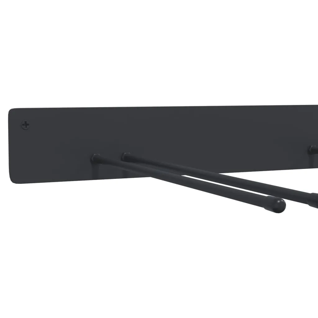 Garden Tool Storage Racks Wall Mounted 4 pcs Black Steel