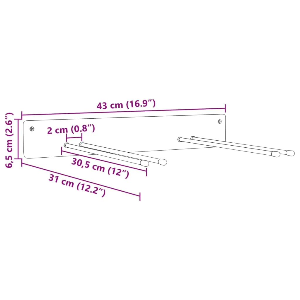 Garden Tool Storage Racks Wall Mounted 4 pcs Black Steel