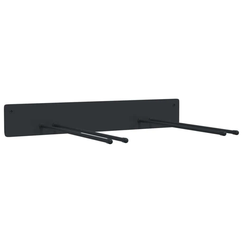 Garden Tool Storage Racks Wall Mounted 4 pcs Black Steel