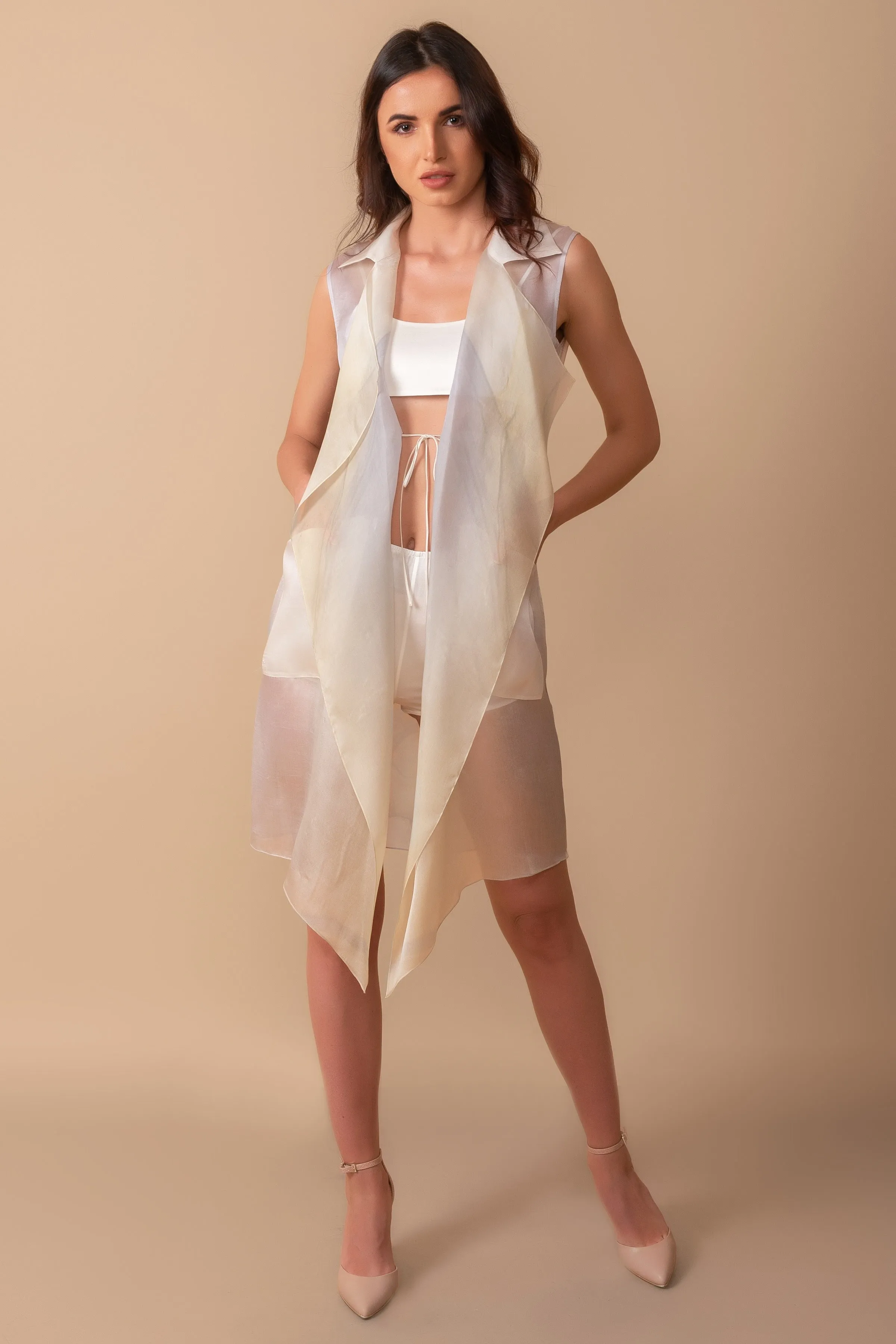 Gradient Organza Trench Coat