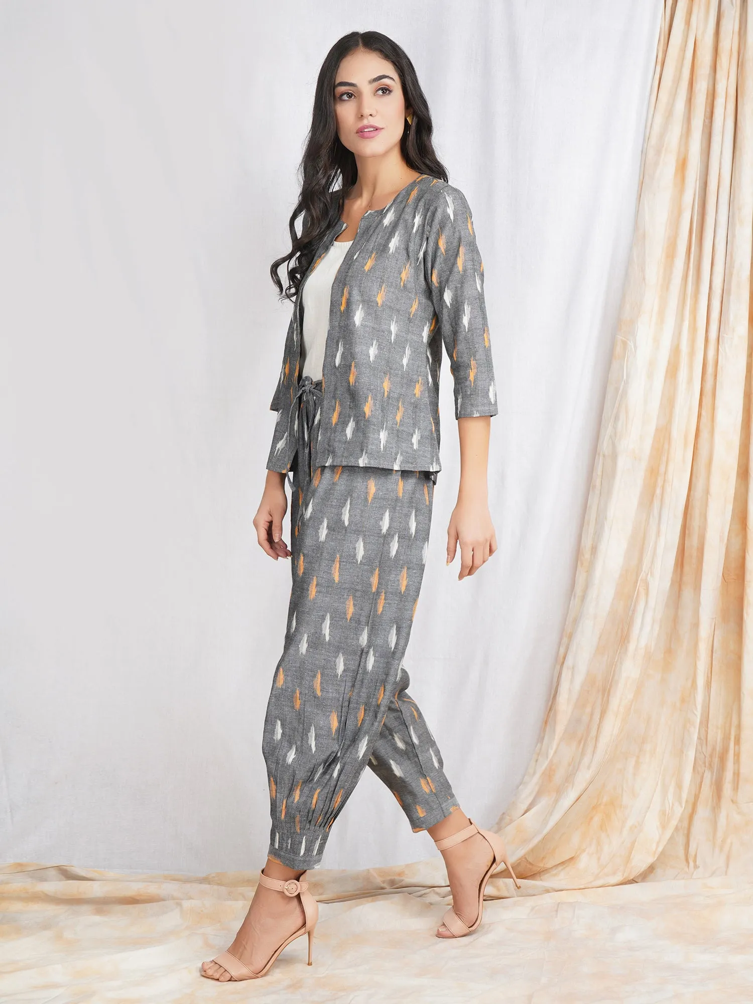 Grey Ikat Cotton Jacket