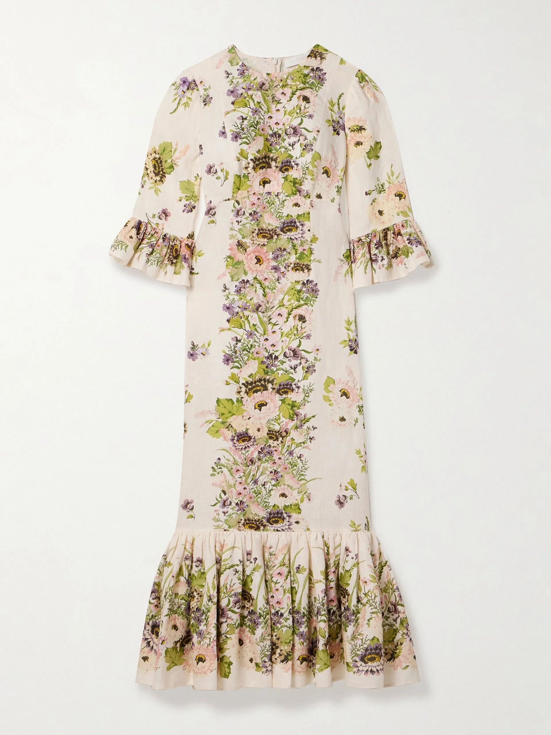 Halliday ruffled floral-print linen midi dress