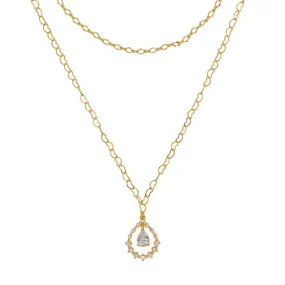 Hanging Drop Double Layer Necklace