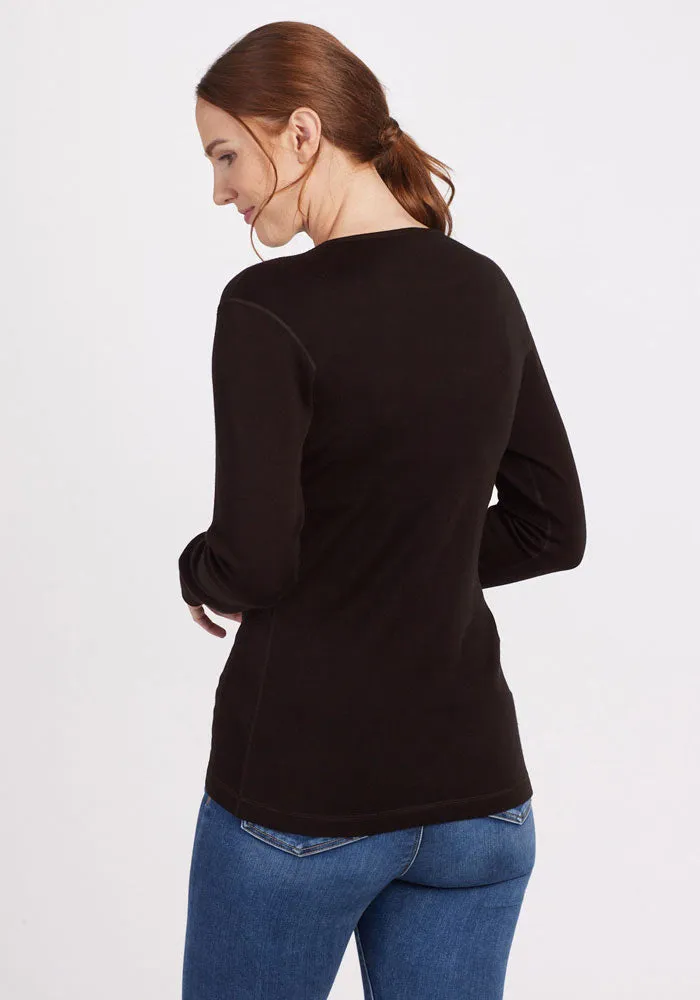Hannah Long Sleeve Top • Final Sale Deals! - French Roast