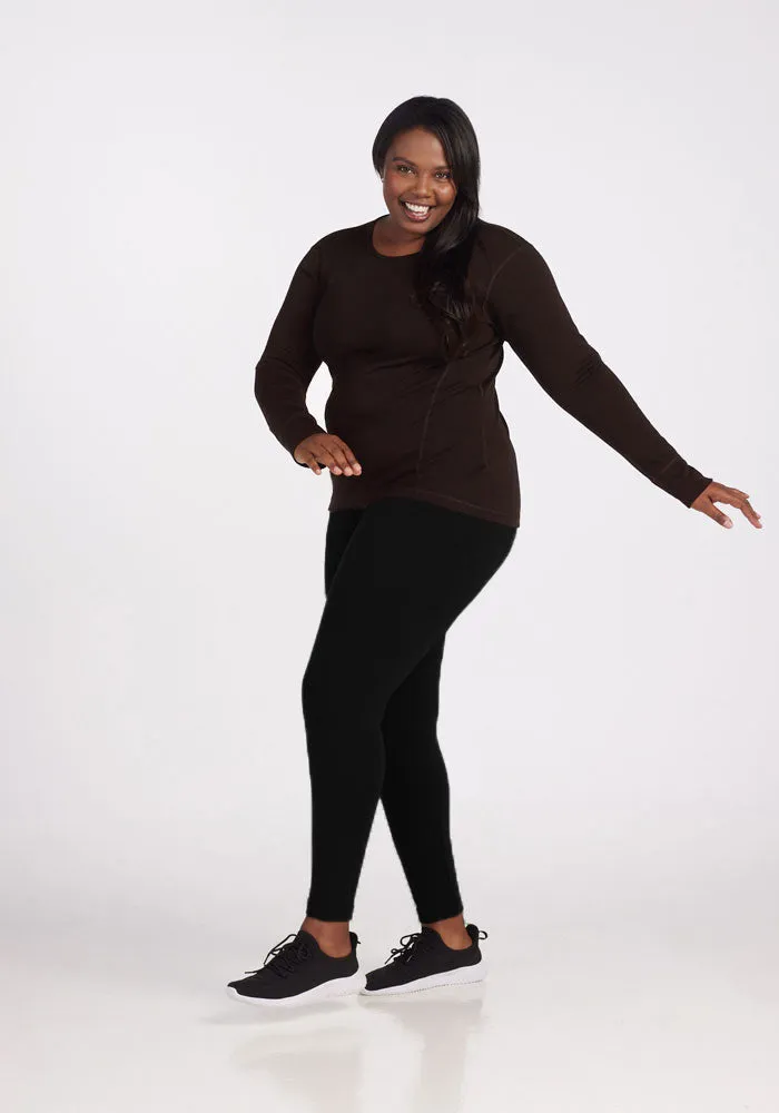 Hannah Long Sleeve Top • Final Sale Deals! - French Roast