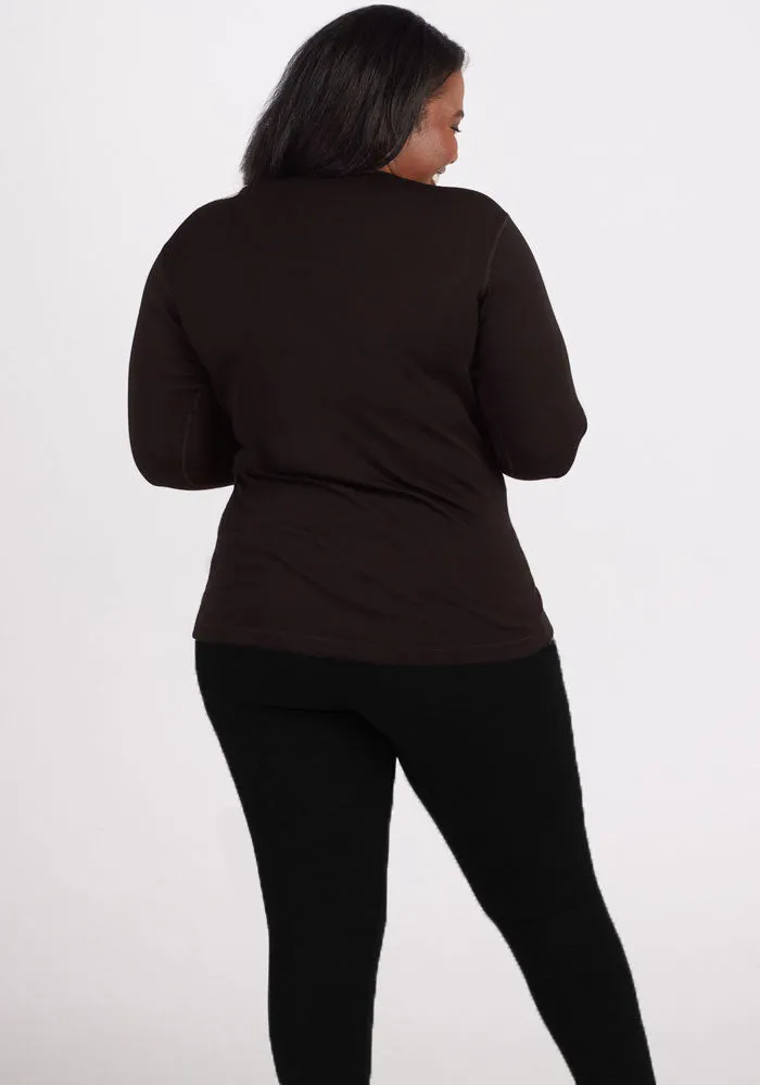 Hannah Long Sleeve Top • Final Sale Deals! - French Roast