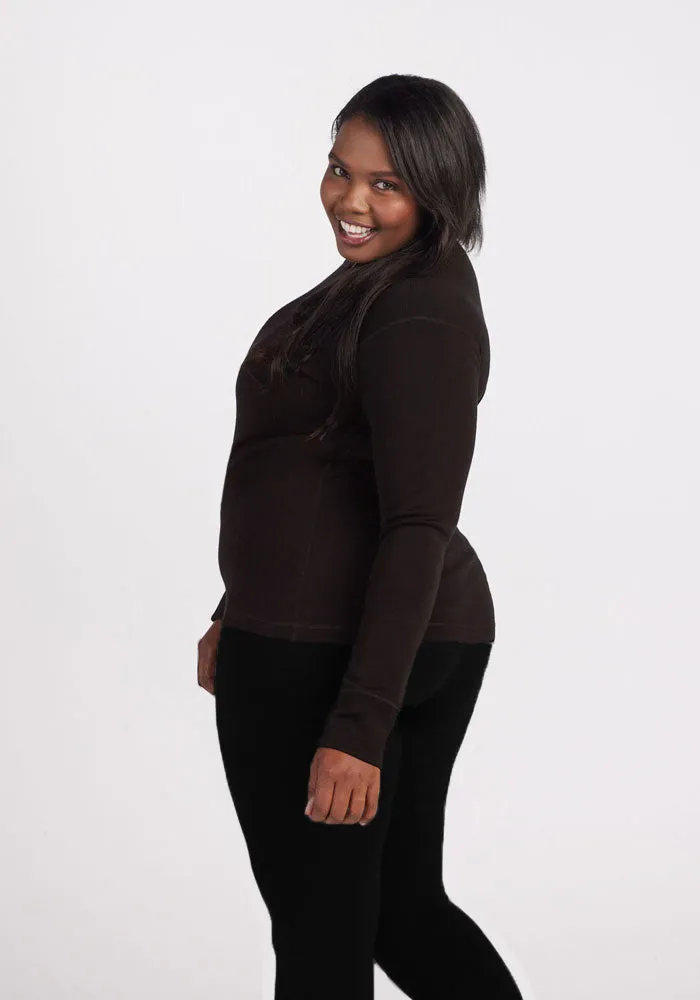 Hannah Long Sleeve Top • Final Sale Deals! - French Roast