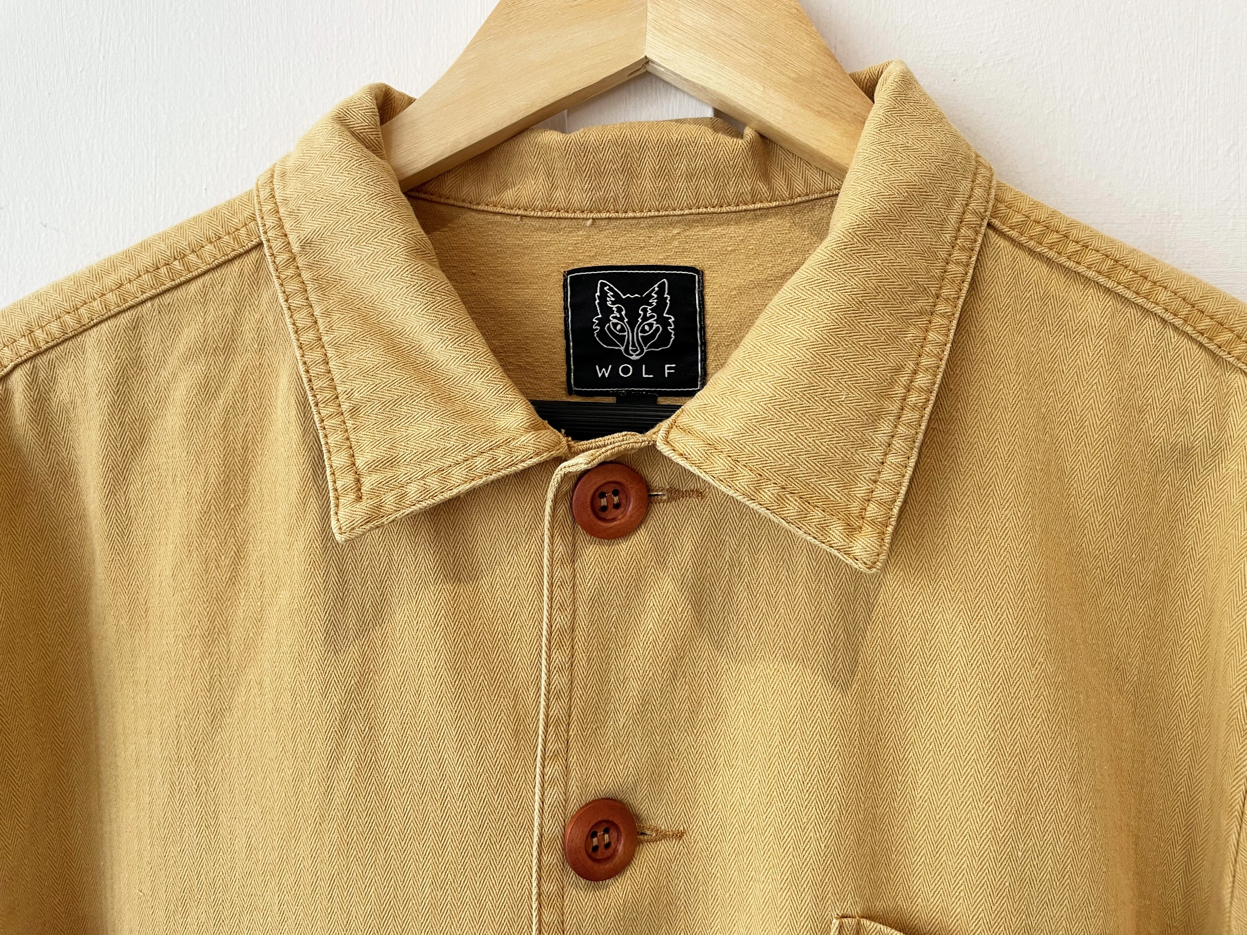 Herringbone French Cotton Twill Chore Jacket Camel