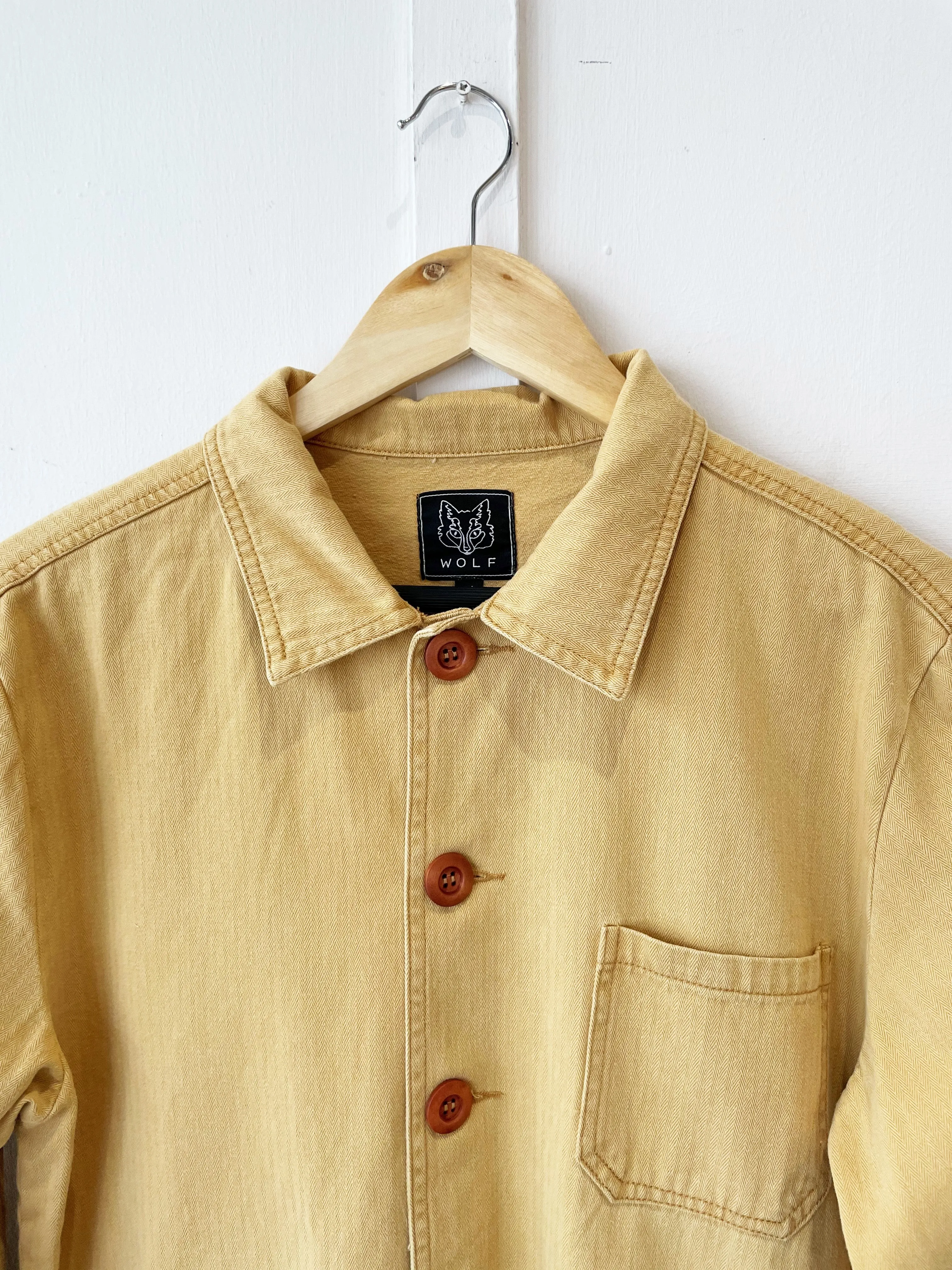 Herringbone French Cotton Twill Chore Jacket Camel
