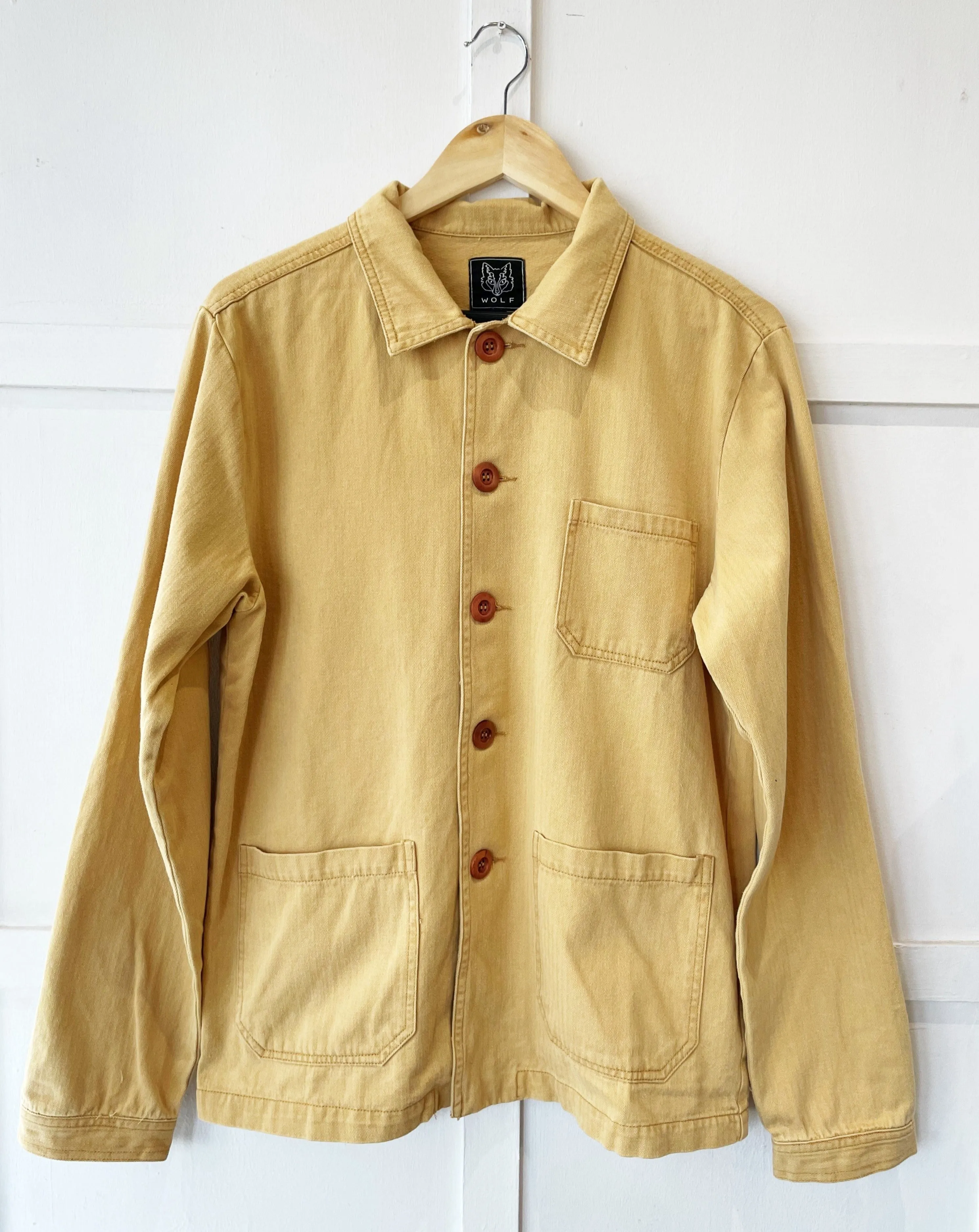 Herringbone French Cotton Twill Chore Jacket Camel