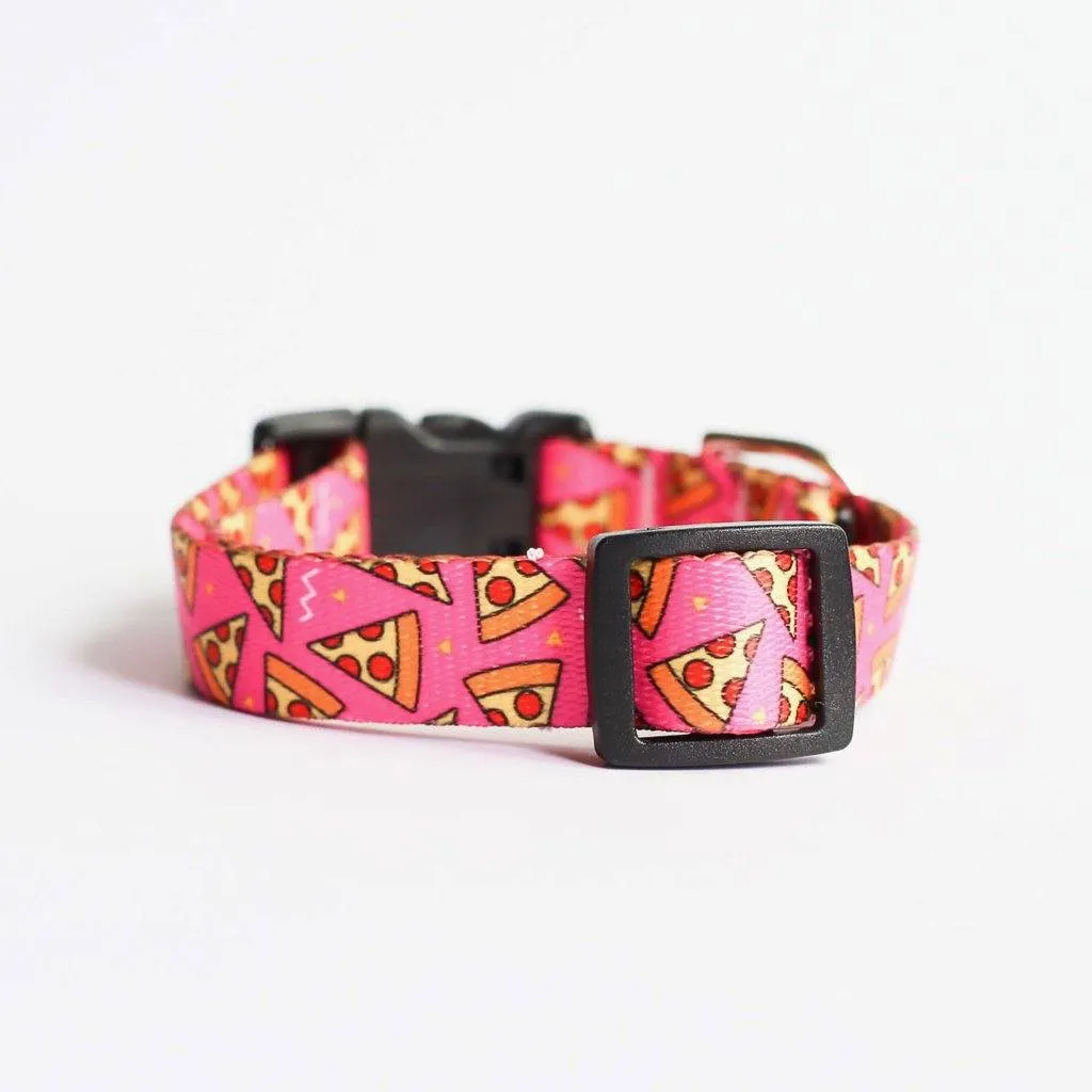 Hot Pink Pizza Dog Collar
