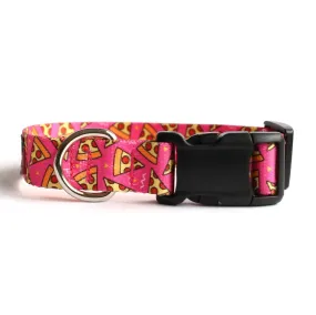 Hot Pink Pizza Dog Collar