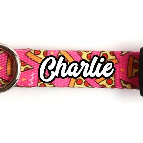 Hot Pink Pizza Dog Collar