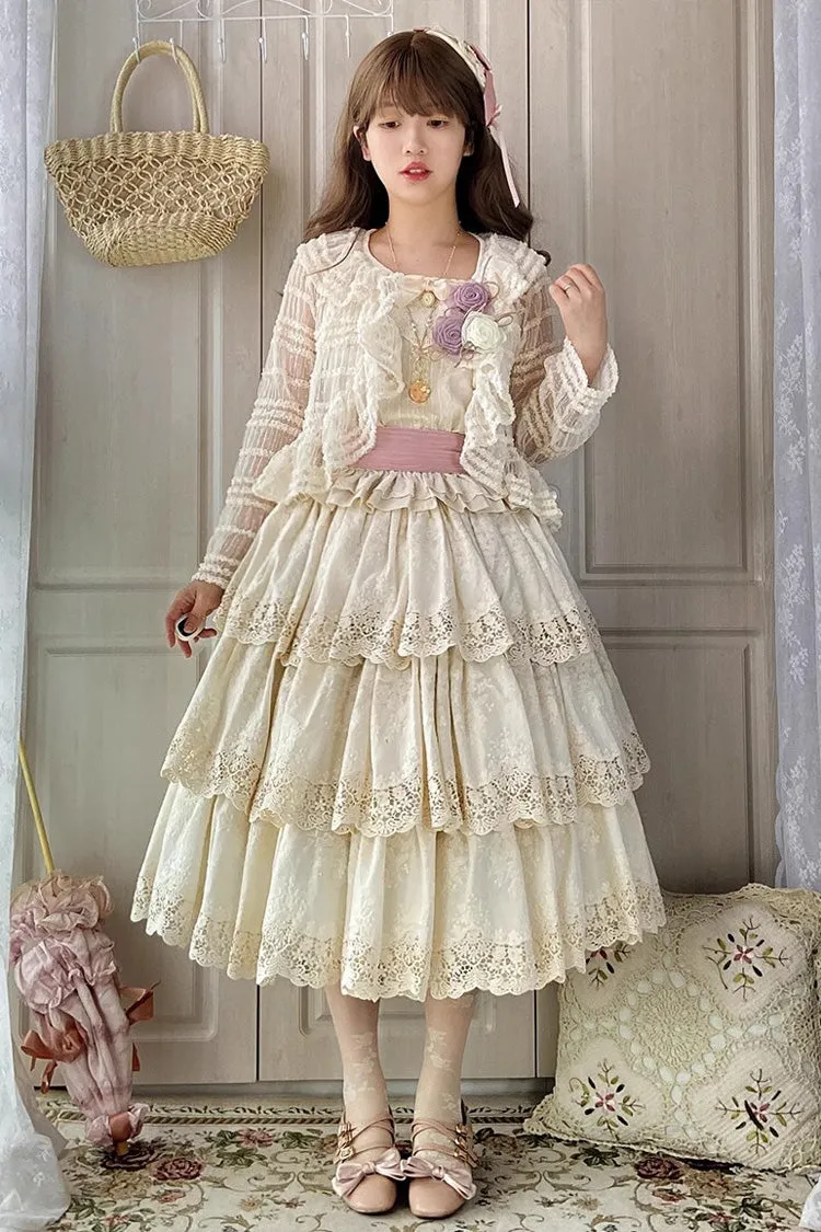 Ivory [Forest Waltz] Embroidery Sweet Elegant Lolita Suspender Top