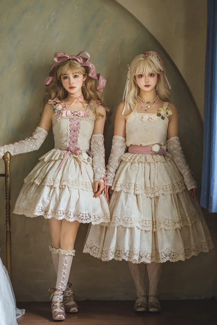 Ivory [Forest Waltz] Embroidery Sweet Elegant Lolita Suspender Top