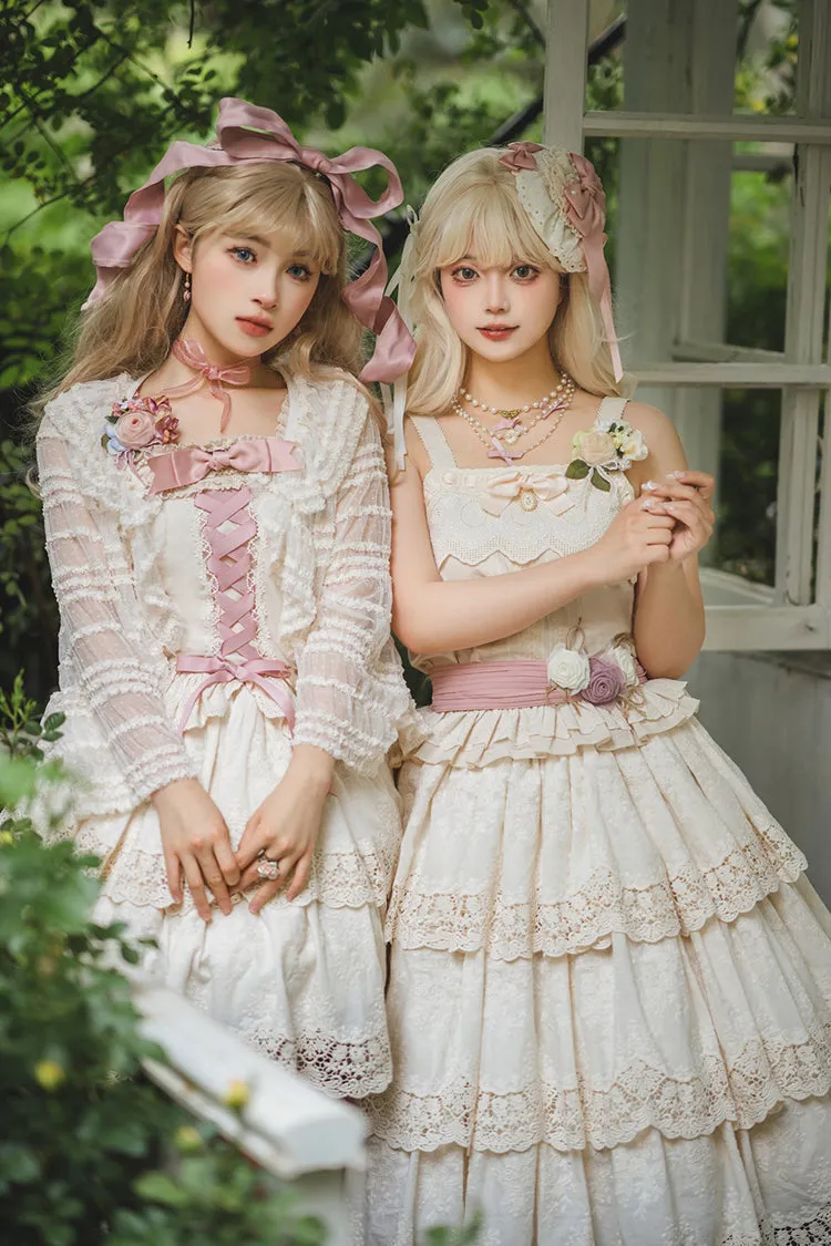 Ivory [Forest Waltz] Embroidery Sweet Elegant Lolita Suspender Top