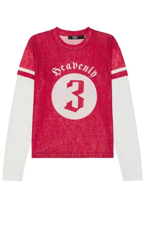 Jaded London Double Layer Varsity Top in Red