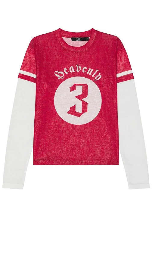 Jaded London Double Layer Varsity Top in Red