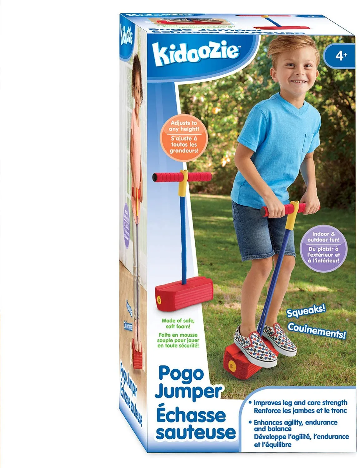 Kidoozie Foam Pogo Jumper – Indoor & Outdoor Play – Encourages an Active Lifestyle – Makes Squeaky Sounds, 250 Pound Capacity - Ages 4 