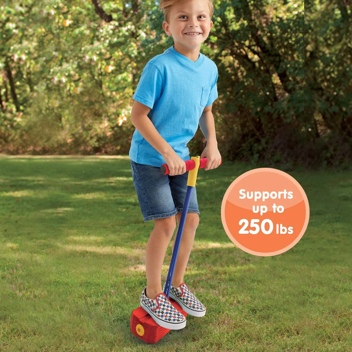 Kidoozie Foam Pogo Jumper – Indoor & Outdoor Play – Encourages an Active Lifestyle – Makes Squeaky Sounds, 250 Pound Capacity - Ages 4 