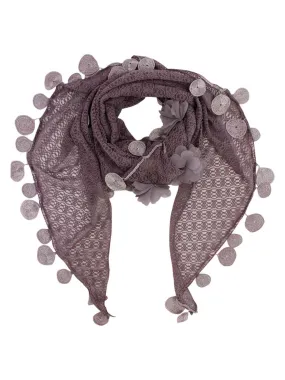 Lace Triangular Scarf With Petals