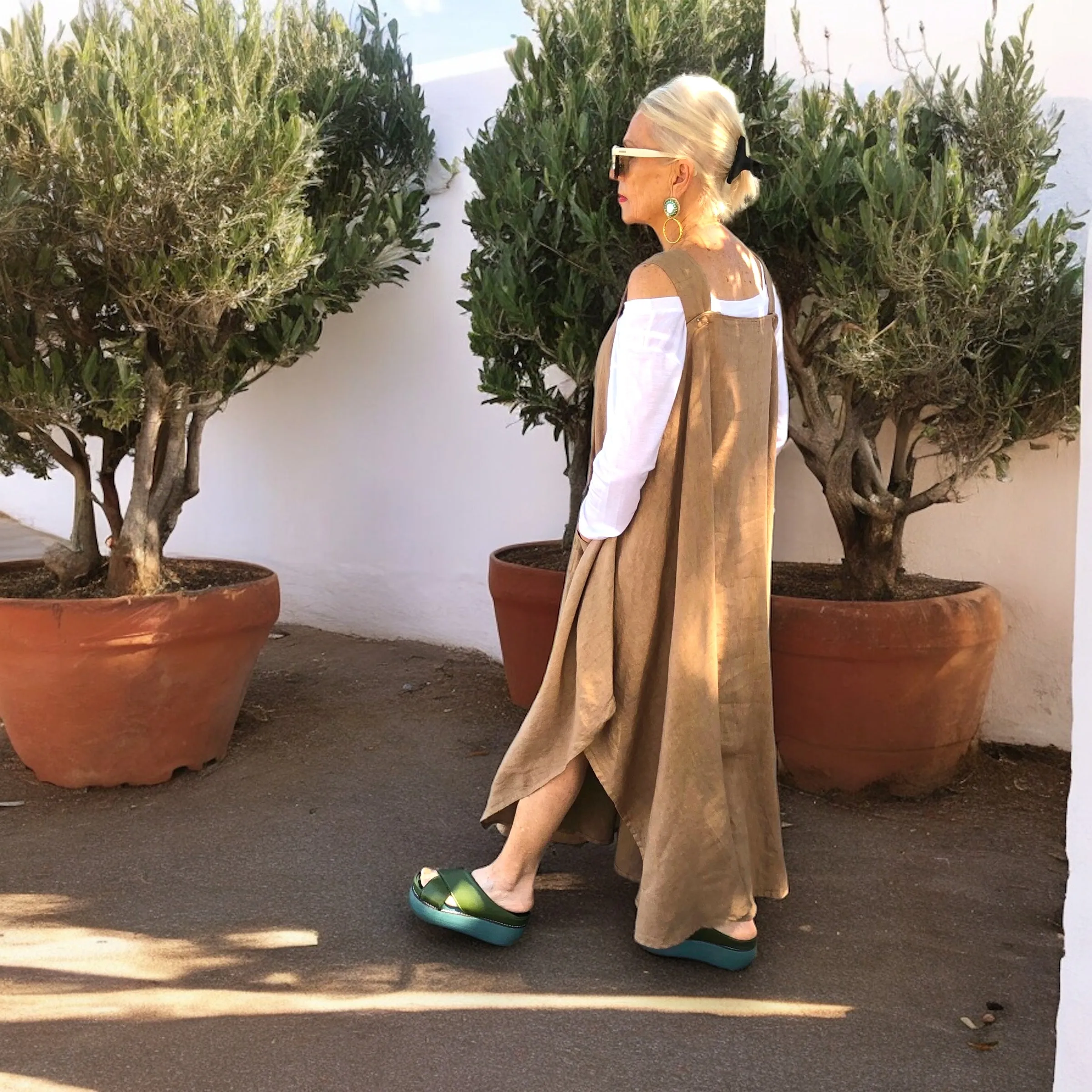 Linen Pinafore Dress