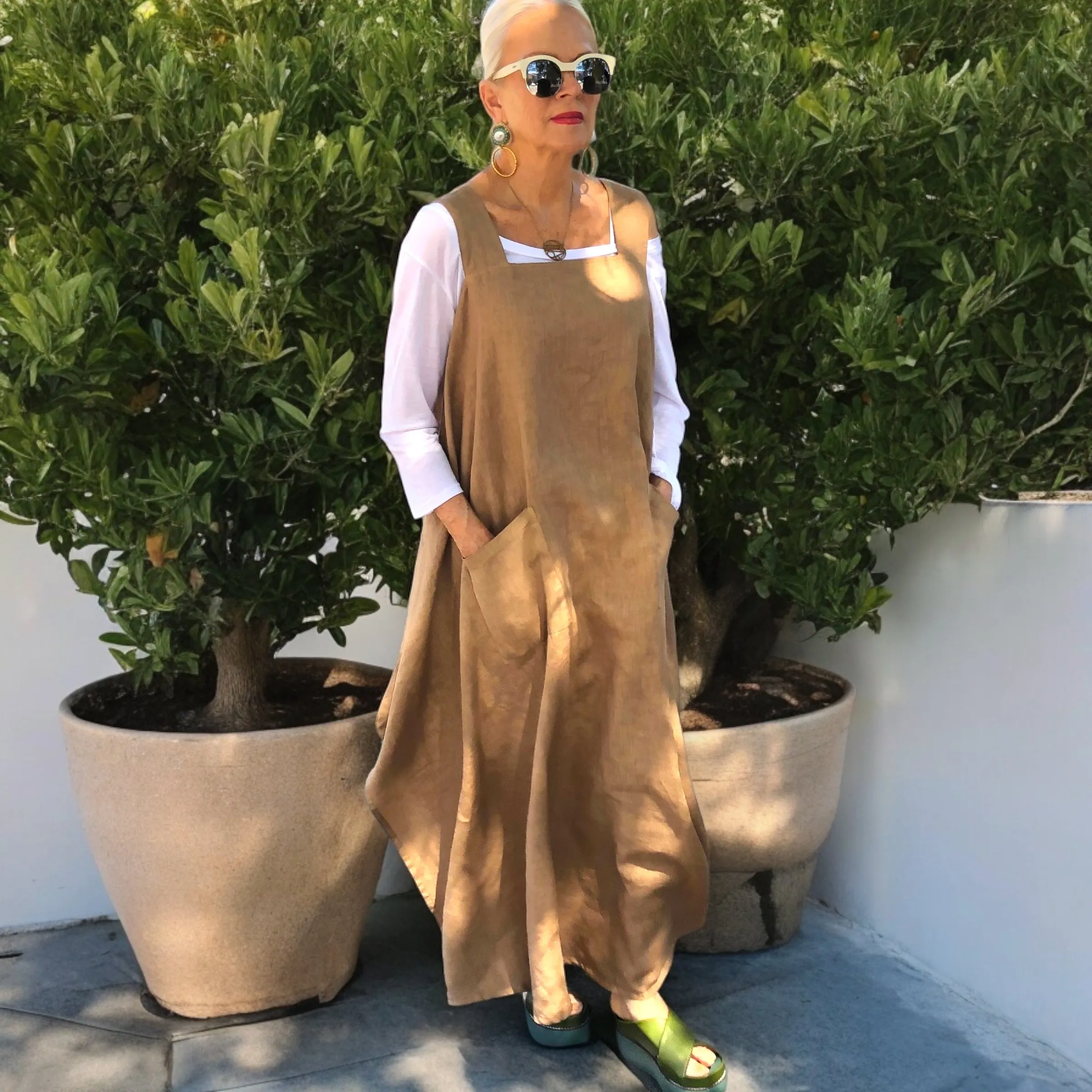 Linen Pinafore Dress