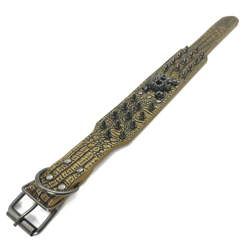 MACHO Pet - Skull Spiked Dog Collar And Leash Set