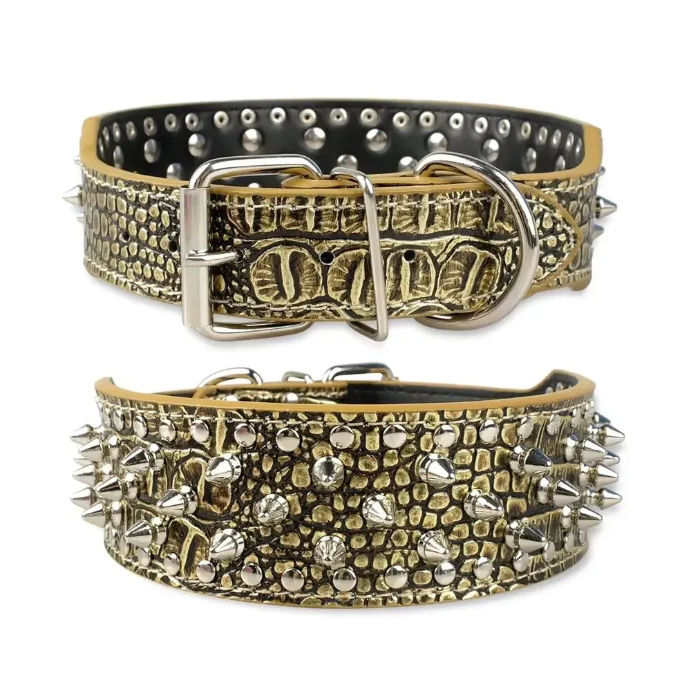 MACHO Pet - Skull Spiked Dog Collar And Leash Set