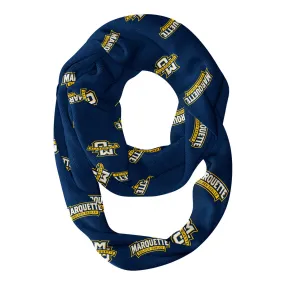Marquette Golden Eagles Repeat Logo Game Day Collegiate Women Light Weight Ultra Soft Infinity Scarf by Vive La Fete