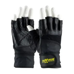 Maximum Safety 122-AV20/L Leather Palm and Knuckles with Anti-Vibration & Shock Absorbing Pad - Wrist Strap