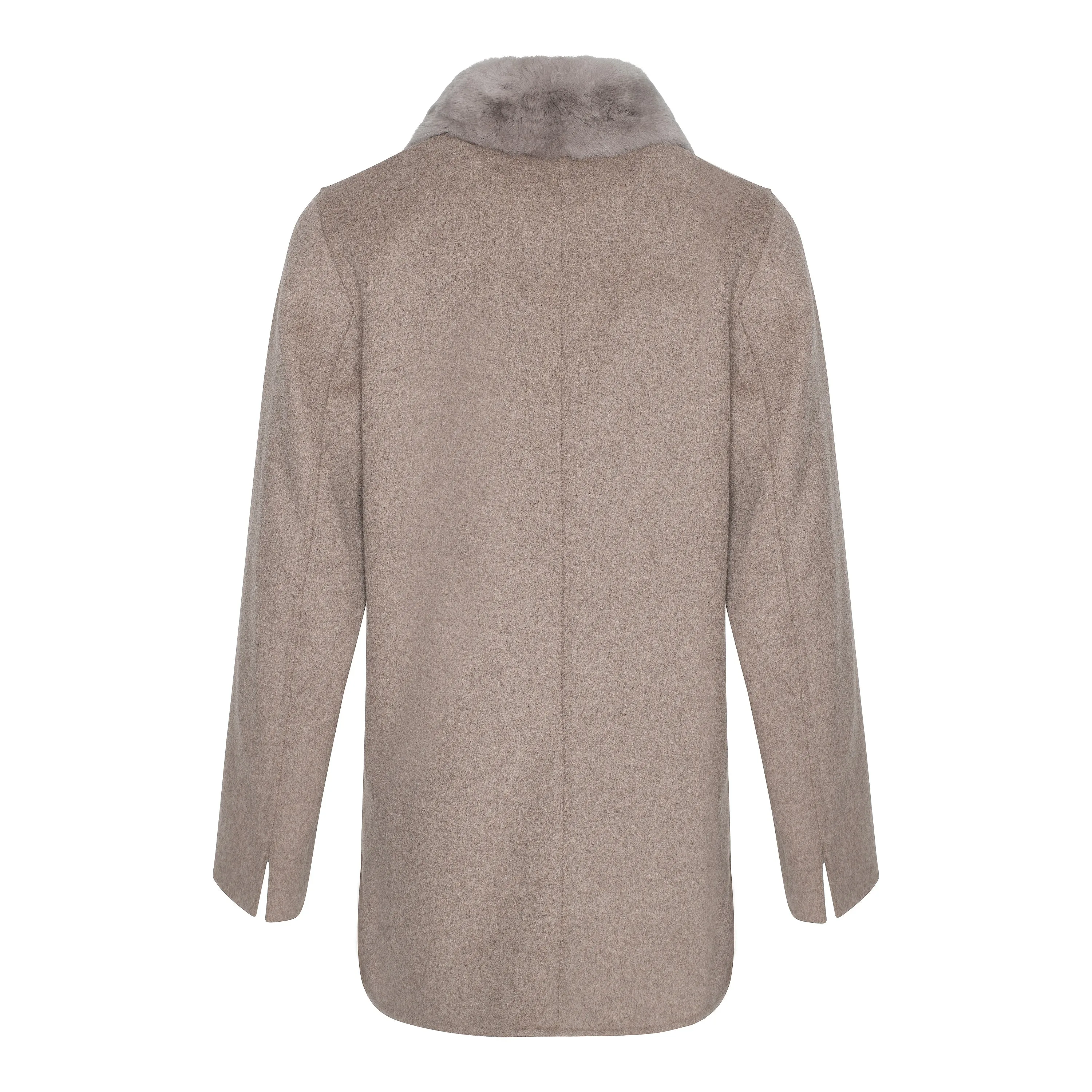 MEGAN Cashmere cardigan with Rex rabbit fur front