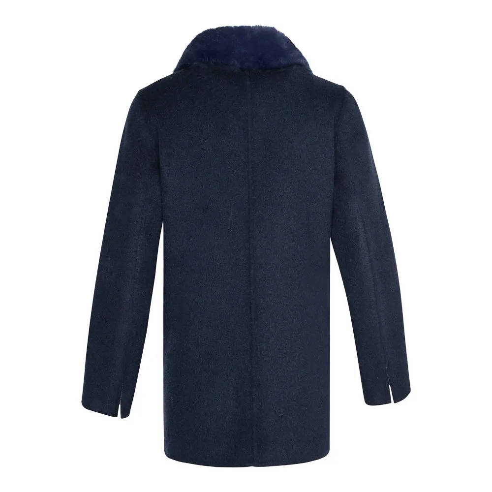 MEGAN Cashmere cardigan with Rex rabbit fur front