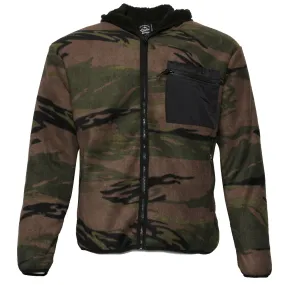Mens Fleece Zipper Jacket Camo Warm Sherpa Lining Hoodie Front Pocket HK80422M