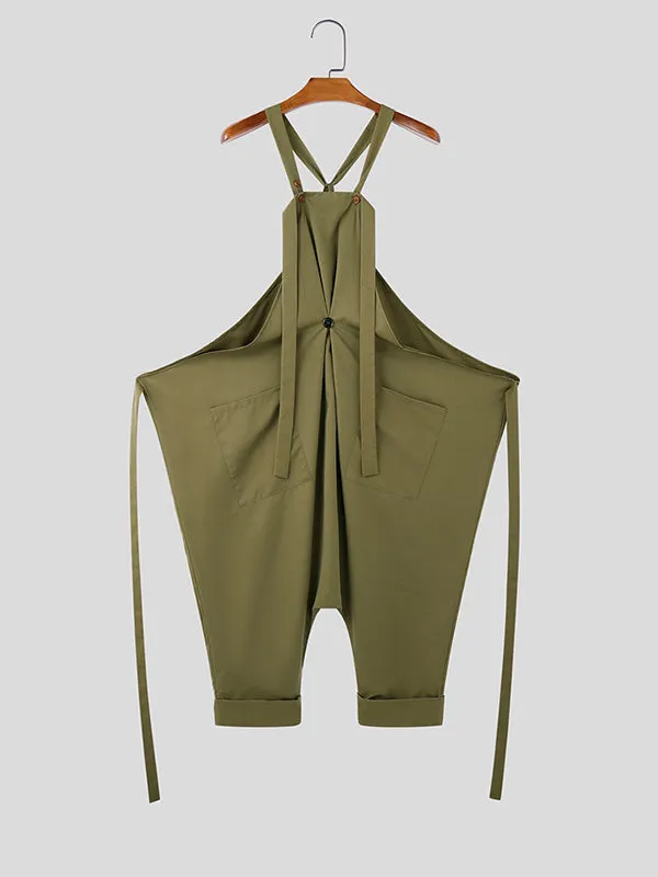 Mens Loose Wide-Leg Sleeveless Overall SKUK88160