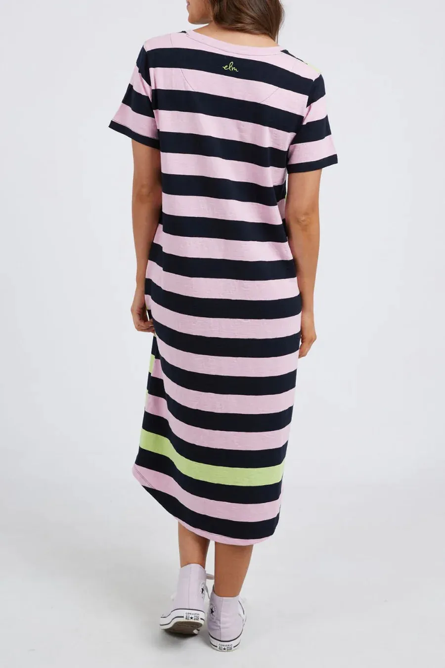Mercury Stripe Dress in KeyLime / Navy / Pink