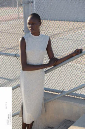 Midi Mockneck Dress - Heather Grey