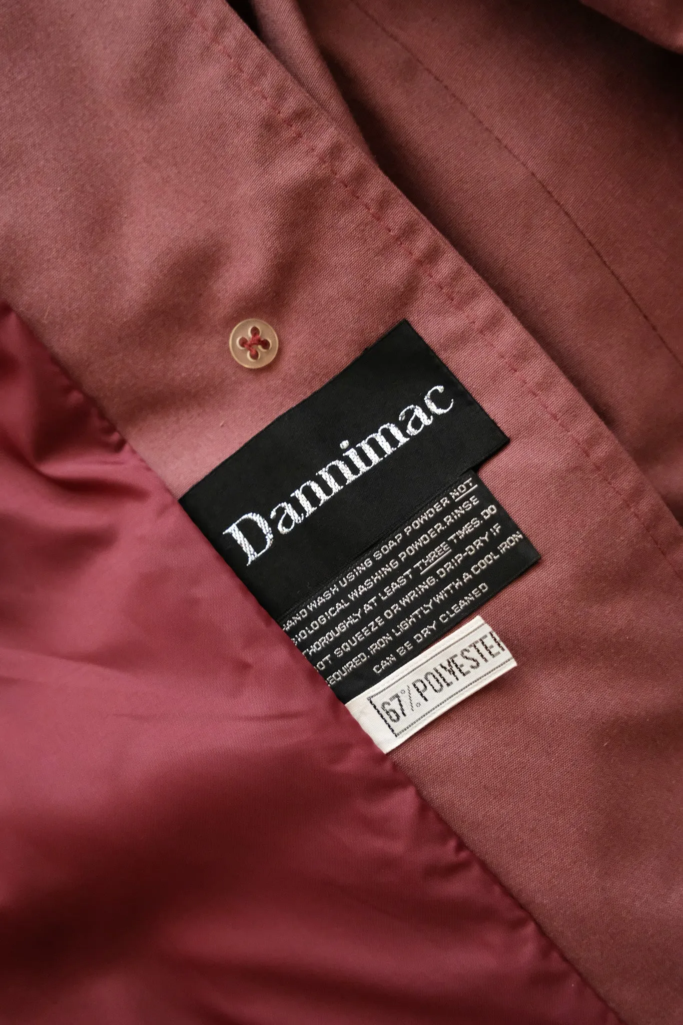 Minimalist 1960's Macintosh Mauve Rain Coat / Sz M