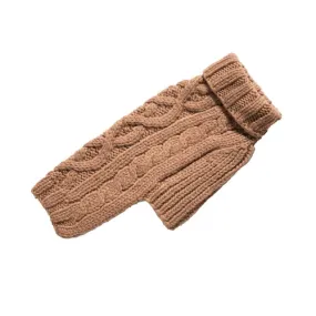 Nantucket Cable Knit Wool Sweater — Camel