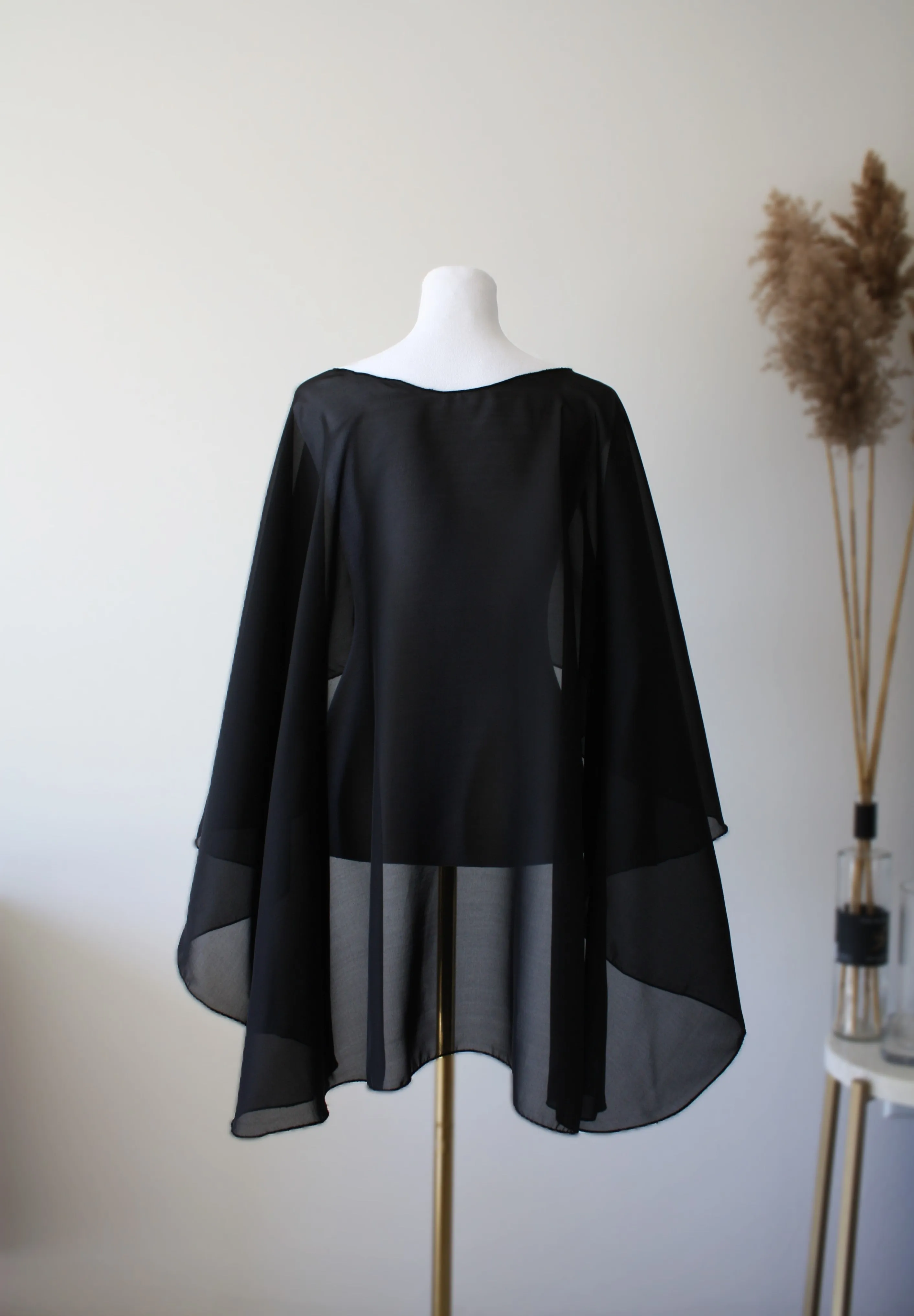 Navy Blue Chiffon Bolero