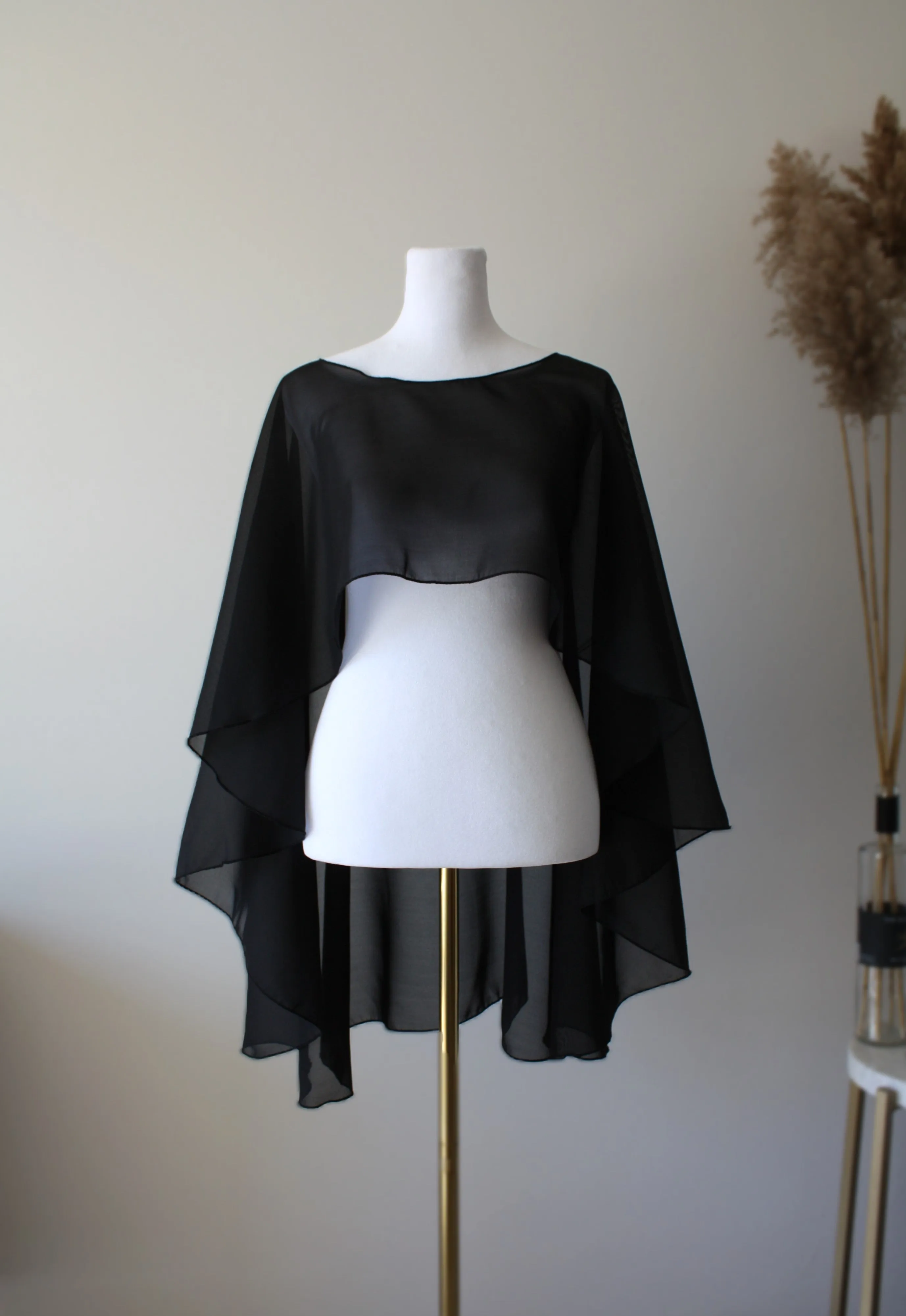 Navy Blue Chiffon Bolero