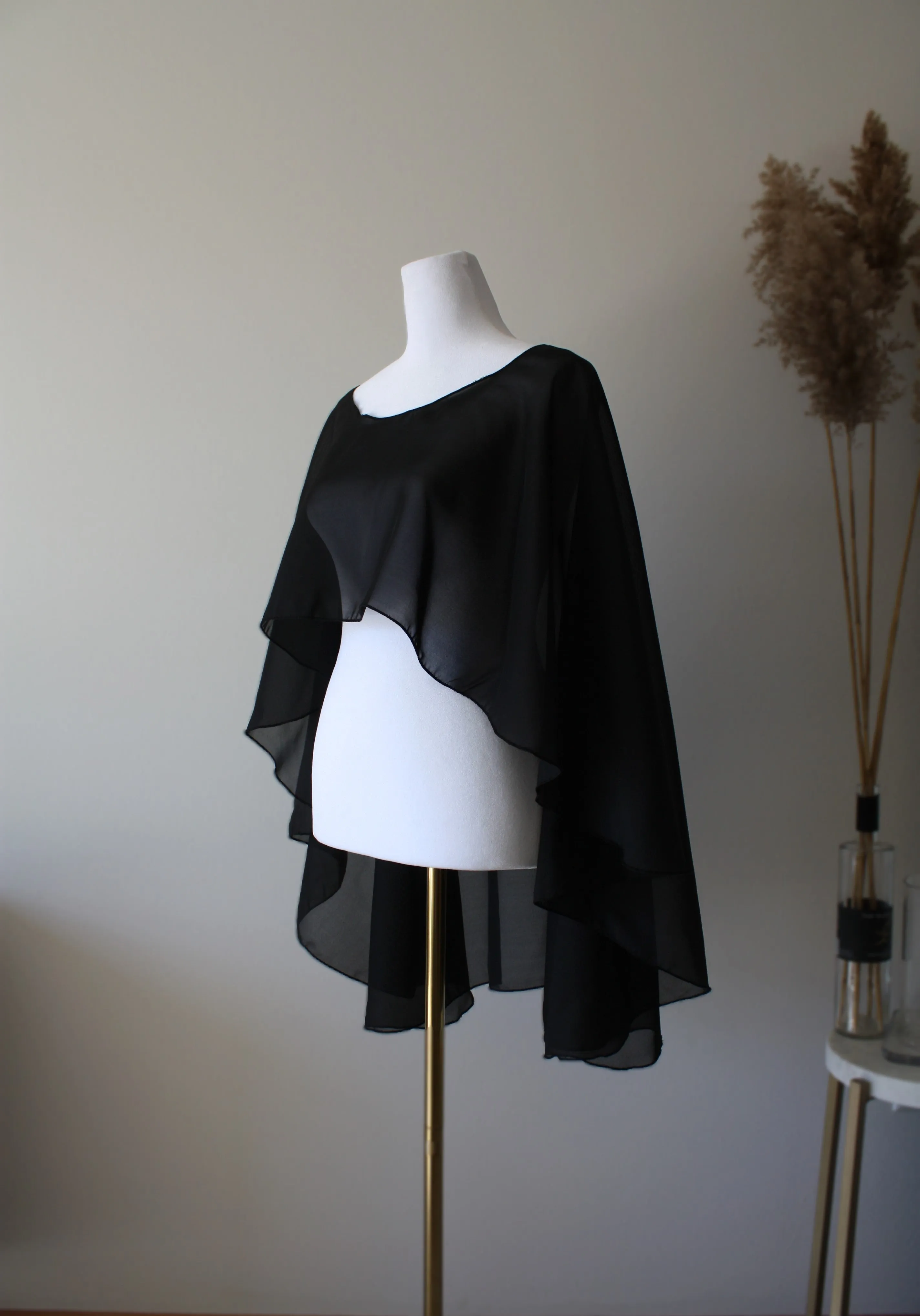 Navy Blue Chiffon Bolero