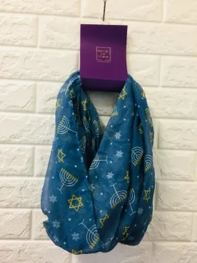 New Nordstrom David & Young Women's Blue Infinity Loop Scarf, One Size!