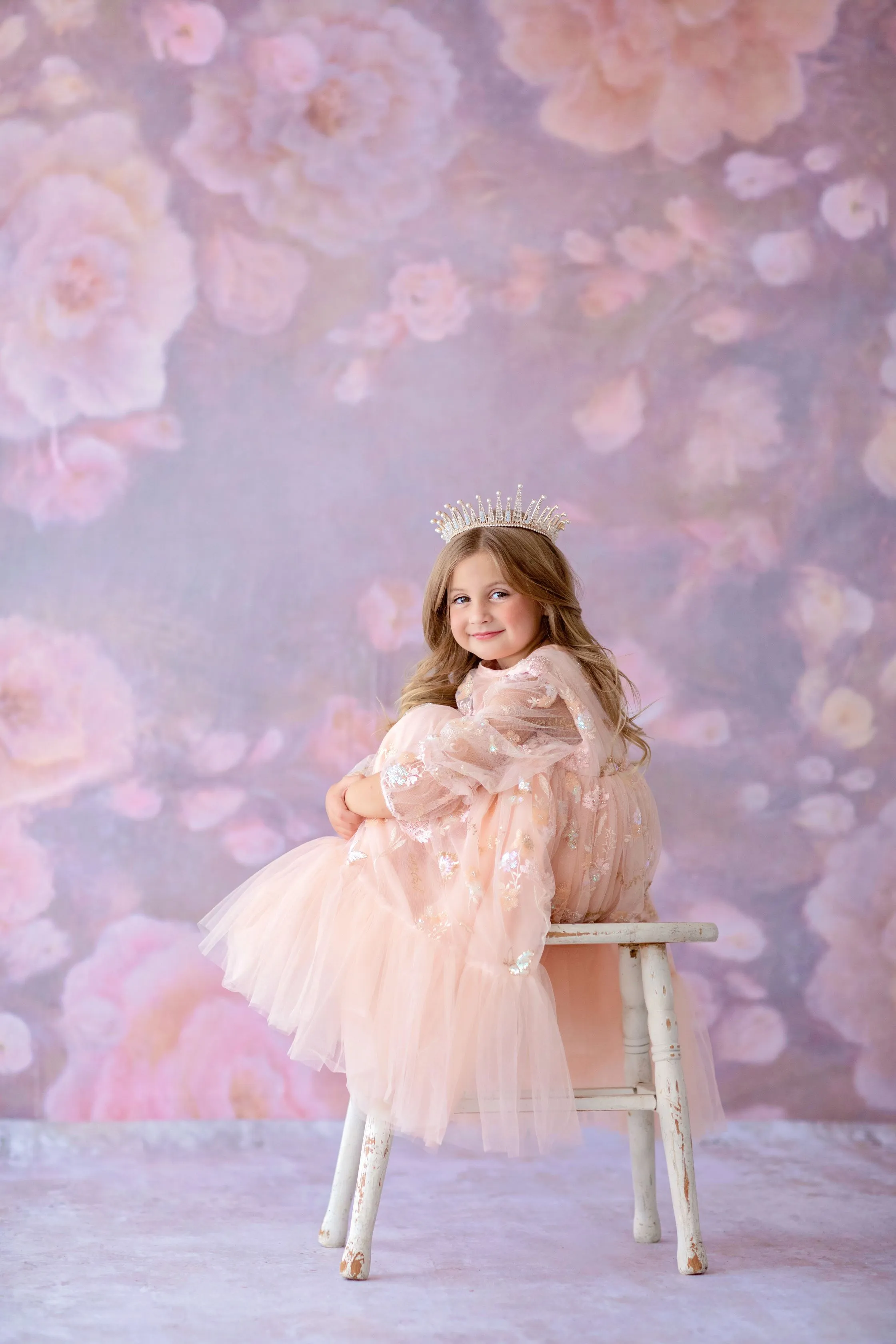 New. "Carolyn" -  bishop sleeve-Butterfly Sequin-Vintage Length Dress ( 6 Year - Petite 7 Year)