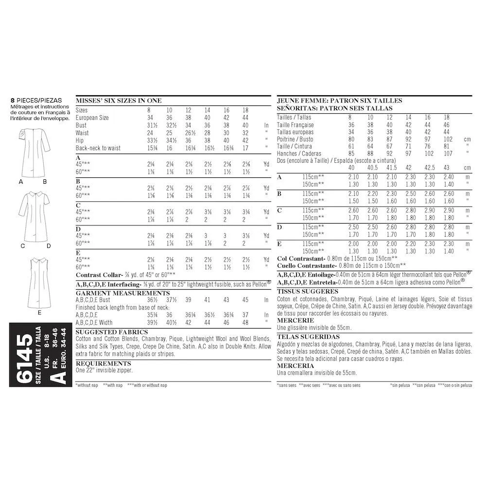 Newlook Pattern 6145 Misses' Dress