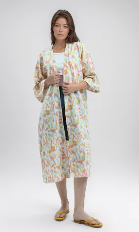 O193462 3/4 Sleeves Colorful Floral Summer Cardigan