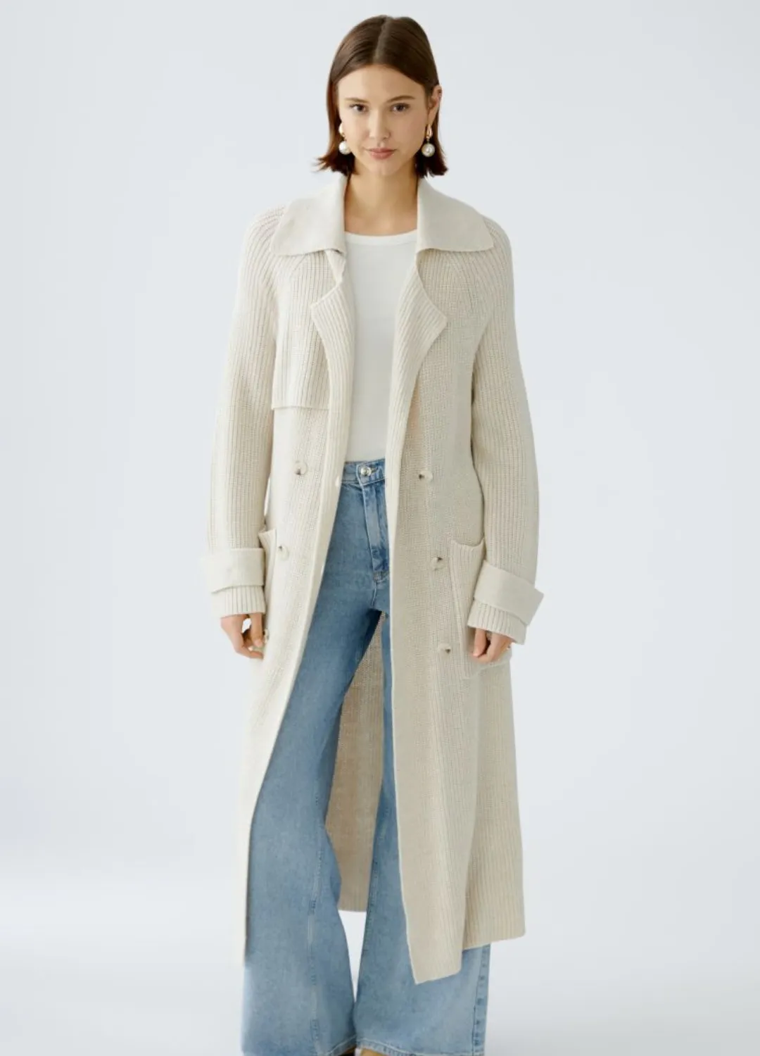 Oui - Cotton Knit Coat