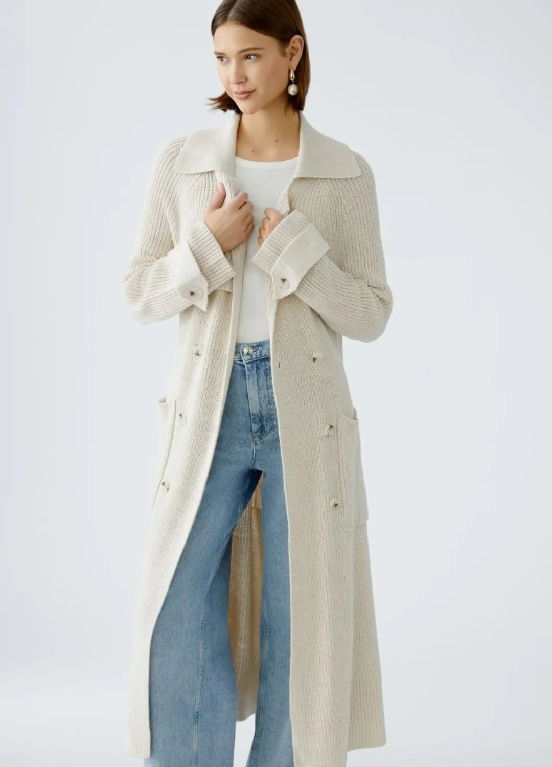 Oui - Cotton Knit Coat