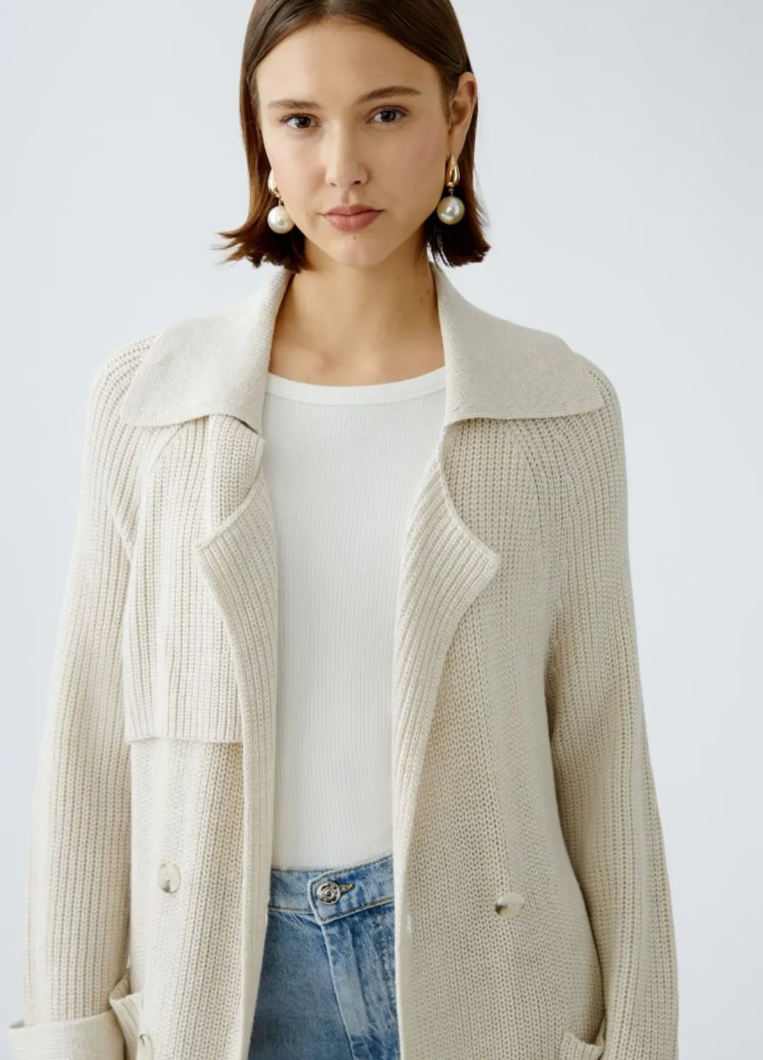 Oui - Cotton Knit Coat